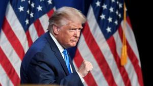 US president Donald Trump reacts at the Republican National Convention in Charlotte, North Carolina, US on August 24, 2020.(Reuters Photo) US president Donald Trump reacts at the Republican National Convention in Charlotte, North Carolina, US on August 24, 2020.(Reuters Photo)