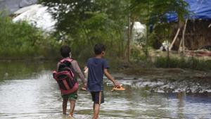 Preparations are already underway in case a higher volume of water is released and evacuation operations need to be launched.(Biplov Bhuyan/HT Photo) Preparations are already underway in case a higher volume of water is released and evacuation operations need to be launched.(Biplov Bhuyan/HT Photo)