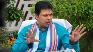 Tripura chief minister Biplab Kumar Deb wrote a Facebook post in support of his government’s move.(PTI Photo) Tripura chief minister Biplab Kumar Deb wrote a Facebook post in support of his government’s move.(PTI Photo)