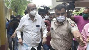 Rhea Chakraborty father Indrajeet Chakraborty taken to ED office from Rhea’s residence at Santacruz in Mumbai.(Pratik Chorge/HT Photo) Rhea Chakraborty father Indrajeet Chakraborty taken to ED office from Rhea’s residence at Santacruz in Mumbai.(Pratik Chorge/HT Photo)