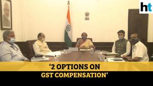 <p>The Centre on Thursday placed before the GST Council two options for borrowing by states to meet the shortfall in GST revenues, pegged at Rs 2.35 lakh crore in the current fiscal. Briefing reporters after the 41st meeting of the GST Council, Finance Minister Nirmala Sitharaman said the economy is facing an extraordinary 'Act of God' situation, which may result in economic contraction. Revenue Secretary Ajay Bhushan Pandey said of this, Rs 97,000 crore is on account of GST shortfall, while the rest is due to the impact of COVID-19 on the economy. Pandey said a special window can be provided to the states, in consultation with the RBI, at a reasonable interest rate for borrowing of Rs 97,000 crore. The amount can be repaid after five years (of GST implementation) ending 2022 from cess collection. The second option before the states is to borrow the entire Rs 2.35 lakh crore shortfall under the special window.</p>