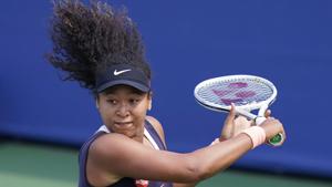 Naomi Osaka, of Japan, looks to return a shot to Anett Kontaveit, of Estonia, during the quarterfinals at the Western & Southern Open tennis tournament Wednesday, Aug. 26, 2020, in New York.(AP) Naomi Osaka, of Japan, looks to return a shot to Anett Kontaveit, of Estonia, during the quarterfinals at the Western & Southern Open tennis tournament Wednesday, Aug. 26, 2020, in New York.(AP)