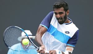 India’s Prajnesh Gunneswaran in action during the match against Japan’s Tatsuma Ito in January(Reuters) India’s Prajnesh Gunneswaran in action during the match against Japan’s Tatsuma Ito in January(Reuters)