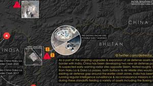 The satellite imagery, shared by the open source intelligence analyst who uses the name @detresfa on Twitter, show what appear to be two sites at which the People’s Liberation Army (PLA) is developing surface-to-air missile facilities.(TWITTER.) The satellite imagery, shared by the open source intelligence analyst who uses the name @detresfa on Twitter, show what appear to be two sites at which the People’s Liberation Army (PLA) is developing surface-to-air missile facilities.(TWITTER.)