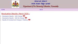 Karnataka II PUC revaluation result 2020.(Screengrab) Karnataka II PUC revaluation result 2020.(Screengrab)
