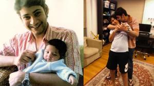 Mahesh Babu shared two then and now pictures with his son on his 14th birthday. Mahesh Babu shared two then and now pictures with his son on his 14th birthday.