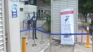 Preparations to ensure COVID-19 protocols underway at an exam centre in Ranchi.(ANI) Preparations to ensure COVID-19 protocols underway at an exam centre in Ranchi.(ANI)