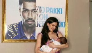 Natasa Stankovic shared a cute photo as her son, Agastya, turned one month old. Natasa Stankovic shared a cute photo as her son, Agastya, turned one month old.
