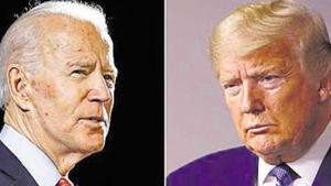 Democratic nominee Joe Biden has been under mounting pressure to condemn violence accompanying the protests and dissociate himself from left wing activists involved in some of them. President Trump has been quick to condemn violence at anti-racism protests, blaming it on “thugs” and “anarchists”.(AP PHOTO.) Democratic nominee Joe Biden has been under mounting pressure to condemn violence accompanying the protests and dissociate himself from left wing activists involved in some of them. President Trump has been quick to condemn violence at anti-racism protests, blaming it on “thugs” and “anarchists”.(AP PHOTO.)
