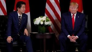 In a late night tweet, Donald Trump said he had just spoken with Abe, who is resigning for health reasons.(REUTERS) In a late night tweet, Donald Trump said he had just spoken with Abe, who is resigning for health reasons.(REUTERS)