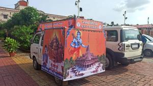 One of the five raths that will be used by the BJP from Wednesday in assembly constituencies where bypolls are due.(HT PHOTO) One of the five raths that will be used by the BJP from Wednesday in assembly constituencies where bypolls are due.(HT PHOTO)