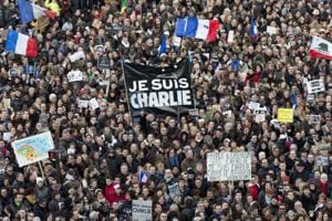 To mark the start of the trial, Charlie Hebdo defiantly republished the cartoons of the prophet Mohammed.(AP) To mark the start of the trial, Charlie Hebdo defiantly republished the cartoons of the prophet Mohammed.(AP)