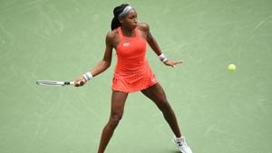 Aug 31, 2020; Flushing Meadows, New York, USA; Coco Gauff of the United States hits a forehand against Anastasija Sevastova of Latvia (not pictured) on day one of the 2020 U.S. Open tennis tournament at USTA Billie Jean King National Tennis Center. Mandatory Credit: Danielle Parhizkaran-USA TODAY Sports(USA TODAY Sports) Aug 31, 2020; Flushing Meadows, New York, USA; Coco Gauff of the United States hits a forehand against Anastasija Sevastova of Latvia (not pictured) on day one of the 2020 U.S. Open tennis tournament at USTA Billie Jean King National Tennis Center. Mandatory Credit: Danielle Parhizkaran-USA TODAY Sports(USA TODAY Sports)