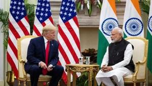 Prime Minister Narendra Modi speaks to US President Donald Trump, New Delhi, February 25, 2020(REUTERS) Prime Minister Narendra Modi speaks to US President Donald Trump, New Delhi, February 25, 2020(REUTERS)