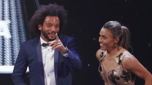 Brazil's football players Marta and Marcelo.(AP) Brazil's football players Marta and Marcelo.(AP)