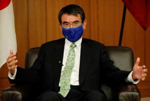 (Reuters: Japan’s Defence Minister Taro Kono) (Reuters: Japan’s Defence Minister Taro Kono)
