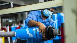 Ongoing lockdown restrictions have meant that firms are unable to process previously placed orders, even as job losses continued for the sixth consecutive month.(Bloomberg) Ongoing lockdown restrictions have meant that firms are unable to process previously placed orders, even as job losses continued for the sixth consecutive month.(Bloomberg)