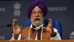 Civil aviation minister Hardeep Singh Puri.(Sanjeev Verma/HT PHOTO) Civil aviation minister Hardeep Singh Puri.(Sanjeev Verma/HT PHOTO)