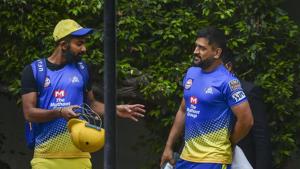 File photo of Chennai Super Kings' skipper MS Dhoni (R) with a teammate(PTI) File photo of Chennai Super Kings' skipper MS Dhoni (R) with a teammate(PTI)