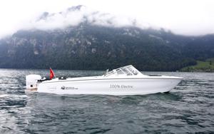 An electric powered Candela Seven boat is pictured on Lake Lucerne near Luzern, Switzerland September 2, 2020. Picture taken September 2, 2020.(REUTERS) An electric powered Candela Seven boat is pictured on Lake Lucerne near Luzern, Switzerland September 2, 2020. Picture taken September 2, 2020.(REUTERS)