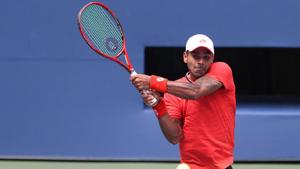 Sumit Nagal returns a shot.(Getty Images) Sumit Nagal returns a shot.(Getty Images)