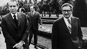 In this December 1972 image, President Nixon is seen with then US secretary of state Henry Kissinger (right) in Paris.(Getty Images) In this December 1972 image, President Nixon is seen with then US secretary of state Henry Kissinger (right) in Paris.(Getty Images)