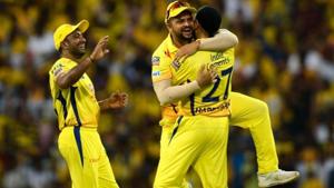 Chennai Super Kings cricketer Harbhajan Singh (R), Suresh Raina (C), both of whom have pulled out of IPL 2020 celebrate with Ambati Rayudu (L)(AFP) Chennai Super Kings cricketer Harbhajan Singh (R), Suresh Raina (C), both of whom have pulled out of IPL 2020 celebrate with Ambati Rayudu (L)(AFP)