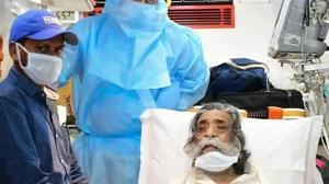Shibu Soren was doing well and stepped out from hospital without any assistance, said a JMM offiical. (PTI Photo) Shibu Soren was doing well and stepped out from hospital without any assistance, said a JMM offiical. (PTI Photo)