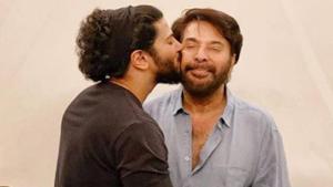 Dulquer Salmaan with Mammootty. Dulquer Salmaan with Mammootty.