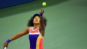 Naomi Osaka of Japan serves the ball against Anett Kontaveit of Estonia on day seven of the 2020 U.S. Open tennis tournament at USTA Billie Jean King National Tennis Center. Mandatory Credit: Robert Deutsch-USA TODAY Sports Naomi Osaka of Japan serves the ball against Anett Kontaveit of Estonia on day seven of the 2020 U.S. Open tennis tournament at USTA Billie Jean King National Tennis Center. Mandatory Credit: Robert Deutsch-USA TODAY Sports
