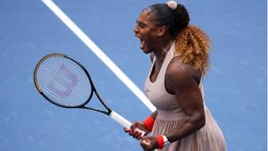 Serena Williams reacts after winning the match point in the third set during her Women’s Singles fourth round match against Maria Sakkari of Greece.(Getty Images) Serena Williams reacts after winning the match point in the third set during her Women’s Singles fourth round match against Maria Sakkari of Greece.(Getty Images)