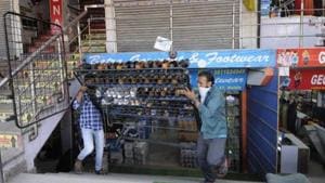 Shops open for business after relaxation in lockdown restrictions.(HT photo) Shops open for business after relaxation in lockdown restrictions.(HT photo)