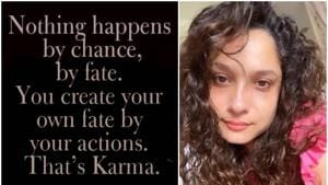 Ankita Lokhande shared a note on importance of karma.