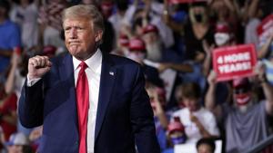 Trump used the event to portray himself as an environmental steward and contrast his record against that of Democrat Joe Biden.(AP Photo) Trump used the event to portray himself as an environmental steward and contrast his record against that of Democrat Joe Biden.(AP Photo)