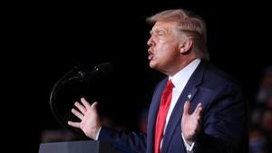 US President Donald Trump holds a campaign rally at Smith Reynolds Regional Airport in Winston-Salem, North Carolina.(REUTERS) US President Donald Trump holds a campaign rally at Smith Reynolds Regional Airport in Winston-Salem, North Carolina.(REUTERS)