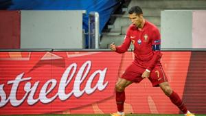 Portugal's Cristiano Ronaldo celebrates after scoring second goal.(via REUTERS) Portugal's Cristiano Ronaldo celebrates after scoring second goal.(via REUTERS)