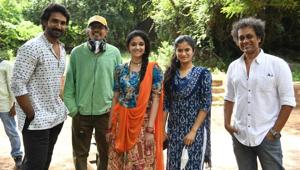 Keerthy Suresh on sets of Good Luck Sakhi. Keerthy Suresh on sets of Good Luck Sakhi.