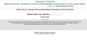 Calcutta University BCom 1st sem results 2020.(Screengrab) Calcutta University BCom 1st sem results 2020.(Screengrab)