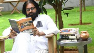 Jana Sena party chief and popular Tollywood actor Pawan Kalyan took up the deeksha at 10 am at his residence in Hyderabad. (HT Photo) Jana Sena party chief and popular Tollywood actor Pawan Kalyan took up the deeksha at 10 am at his residence in Hyderabad. (HT Photo)
