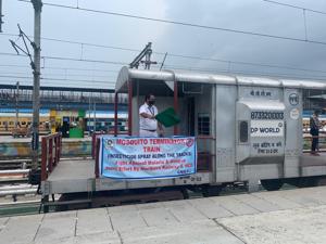 The chemical will be sprayed from a power sprayer mounted on a truck placed over the special train.(Photo courtesy:SDMC) The chemical will be sprayed from a power sprayer mounted on a truck placed over the special train.(Photo courtesy:SDMC)