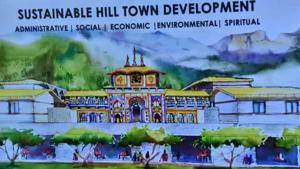 Presentation of a master plan for development of Badrinath shrine was made before Prime Minister Narendra Modi.(Sourced Photo) Presentation of a master plan for development of Badrinath shrine was made before Prime Minister Narendra Modi.(Sourced Photo)