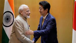 Narendra Modi, India's prime minister, shakes hands with Shinzo Abe, Japan's prime minister, during a bilateral meeting ahead of the Group of 20 (G-20) summit in Osaka, Japan, June 27, 2019.(Reuters photo) Narendra Modi, India's prime minister, shakes hands with Shinzo Abe, Japan's prime minister, during a bilateral meeting ahead of the Group of 20 (G-20) summit in Osaka, Japan, June 27, 2019.(Reuters photo)