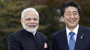 India's Prime Minister Narendra Modi, left, with Japan's Prime Minister Shinzo Abe.(AP) India's Prime Minister Narendra Modi, left, with Japan's Prime Minister Shinzo Abe.(AP)