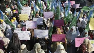 Gang rape is rare in Pakistan, although sexual harassment and violence against women and children is not uncommon. In 2018, the rape and murder of an eight-year old girl had led to widespread protests (in picture).(AP/File) Gang rape is rare in Pakistan, although sexual harassment and violence against women and children is not uncommon. In 2018, the rape and murder of an eight-year old girl had led to widespread protests (in picture).(AP/File)