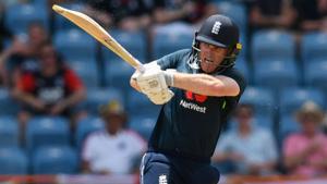 Eoin Morgan bludgeons one on the leg side.(Getty Images) Eoin Morgan bludgeons one on the leg side.(Getty Images)