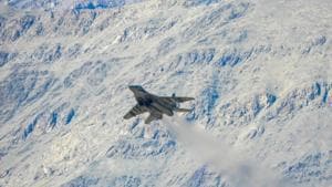 An Indian Air Force fighter jet takes off from an airbase in Leh on September 9.(AFP) An Indian Air Force fighter jet takes off from an airbase in Leh on September 9.(AFP)