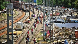 AAP has written to the Ministry of Railways over the demolition of slums near railway tracks in the national capital and stated that any such demolition is unconstitutional and illegal without rehabilitation(HT photo) AAP has written to the Ministry of Railways over the demolition of slums near railway tracks in the national capital and stated that any such demolition is unconstitutional and illegal without rehabilitation(HT photo)