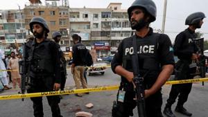 A file photo of police officers guarding a site following an attack in Karachi, Pakistan.(REUTERS/ FILE) A file photo of police officers guarding a site following an attack in Karachi, Pakistan.(REUTERS/ FILE)