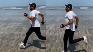 Anil Kapoor runs on a beach in a new video. Anil Kapoor runs on a beach in a new video.