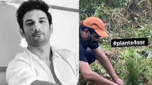 Mukesh Chhabra planted a sapling in Sushant Singh Rajput’s memory on Sunday. Mukesh Chhabra planted a sapling in Sushant Singh Rajput’s memory on Sunday.